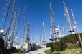 Communication towers, antennas and dishes Royalty Free Stock Photo