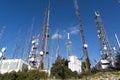 Communication towers, antennas and dishes Royalty Free Stock Photo