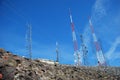 Communication towers atop Arden Peak, Nevada. Royalty Free Stock Photo