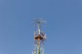 Communication towers on blue sky background Royalty Free Stock Photo