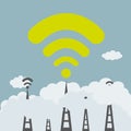 Communication Towers Wifi Signal Concept