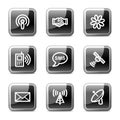 Communication web icons, glossy buttons series Royalty Free Stock Photo