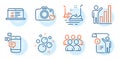 Communication, Web lectures and Bumper cars icons set. Clean bubbles, Photo camera and Graph chart signs. Vector