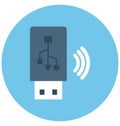 Usb Isolated Vector icon that can be easily modified or edit Royalty Free Stock Photo
