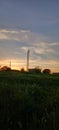 Communications antenna in an impressive sunset Royalty Free Stock Photo