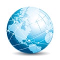 Communications globe. Network, travel, exchange or connectivity icon.