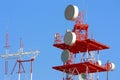 A microwave antenna tower used for telecommunications links. II Royalty Free Stock Photo