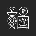 Communications infrastructure chalk white icon on black background Royalty Free Stock Photo