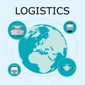 Communications network map, world global logistics network Royalty Free Stock Photo