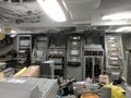 Communications room on Battleship New Jersey Royalty Free Stock Photo