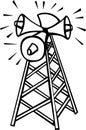 communications tower with speakers vector