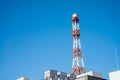 Communications Tower on the top of building Royalty Free Stock Photo