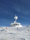 Communications tower in winter snow, Whistler, BC, Canada.
