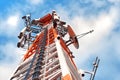 Communications tower for tv and mobile phone signals Royalty Free Stock Photo