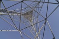 Communications tower viewed from bottom to Top