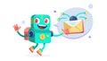 Communicative robot sending messages. vector design Generative AI Royalty Free Stock Photo