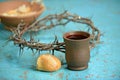 Communion Elements on Table Royalty Free Stock Photo