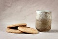 Communion Table With Wine and BRead Royalty Free Stock Photo