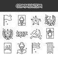 Communism cartoon concept icons Royalty Free Stock Photo