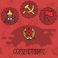 Communism flat concept icons Royalty Free Stock Photo