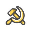 Communism Hammer and Sickle Vector icon Cartoon illustration