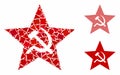 Communism star Mosaic Icon of Irregular Parts