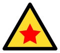 Communism Star Warning Flat Icon Vector