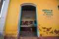 A communism store in Caribbean colonial town, Trinidad, Cuba, America Royalty Free Stock Photo