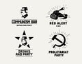 Communism style logos restaurant bar design vector template