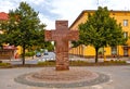 Communism Victims monument by Wincenty Kucma at Augustianska street in historic old town of Olkusz in Lesser Poland