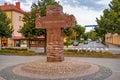 Communism Victims monument by Wincenty Kucma at Augustianska street in historic old town of Olkusz in Lesser Poland