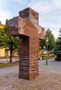 Communism Victims monument by Wincenty Kucma at Augustianska street in historic old town of Olkusz in Lesser Poland