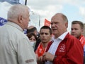 Communist Party leader Gennady Zyuganov at the press festival in Moscow.