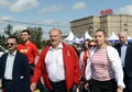 Communist Party leader Gennady Zyuganov at the press festival in Moscow.