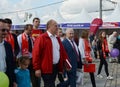 Communist Party leader Gennady Zyuganov at the press festival in Moscow.