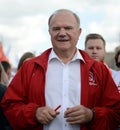 Communist Party leader Gennady Zyuganov at the press festival in Moscow.