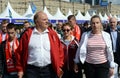 Communist Party leader Gennady Zyuganov at the press festival in Moscow.
