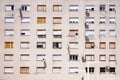 Communist socialist architecture. Architectural detail and pattern of social residential of apartments.