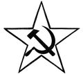 Communist Star Symbol with Hammer and Sickle Vector Drawing