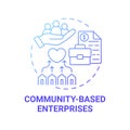Community based enterprises blue gradient concept icon