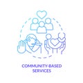 Community based services blue gradient concept icon