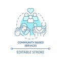 Community based services turquoise concept icon