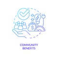 Community benefits blue gradient concept icon Royalty Free Stock Photo