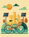 A community bike rental program where solar charging stations are strategically p throughout the city for locals and