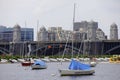 Community boating and the Longfellow Bridge Boston Royalty Free Stock Photo