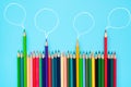 Community communication, represents people conference, social media interaction & engagement. group of pencils sharing idea Royalty Free Stock Photo