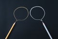 Community communication, represents people conference, social media interaction & engagement. two pencils sharing idea Royalty Free Stock Photo