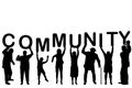 Community concept with people silhouettes Royalty Free Stock Photo