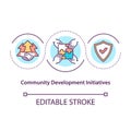 Community development initiatives concept icon