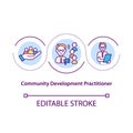 Community development practitioner concept icon